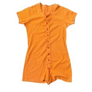 Victoria Secret Onesie Pajamas Orange y2k Medium